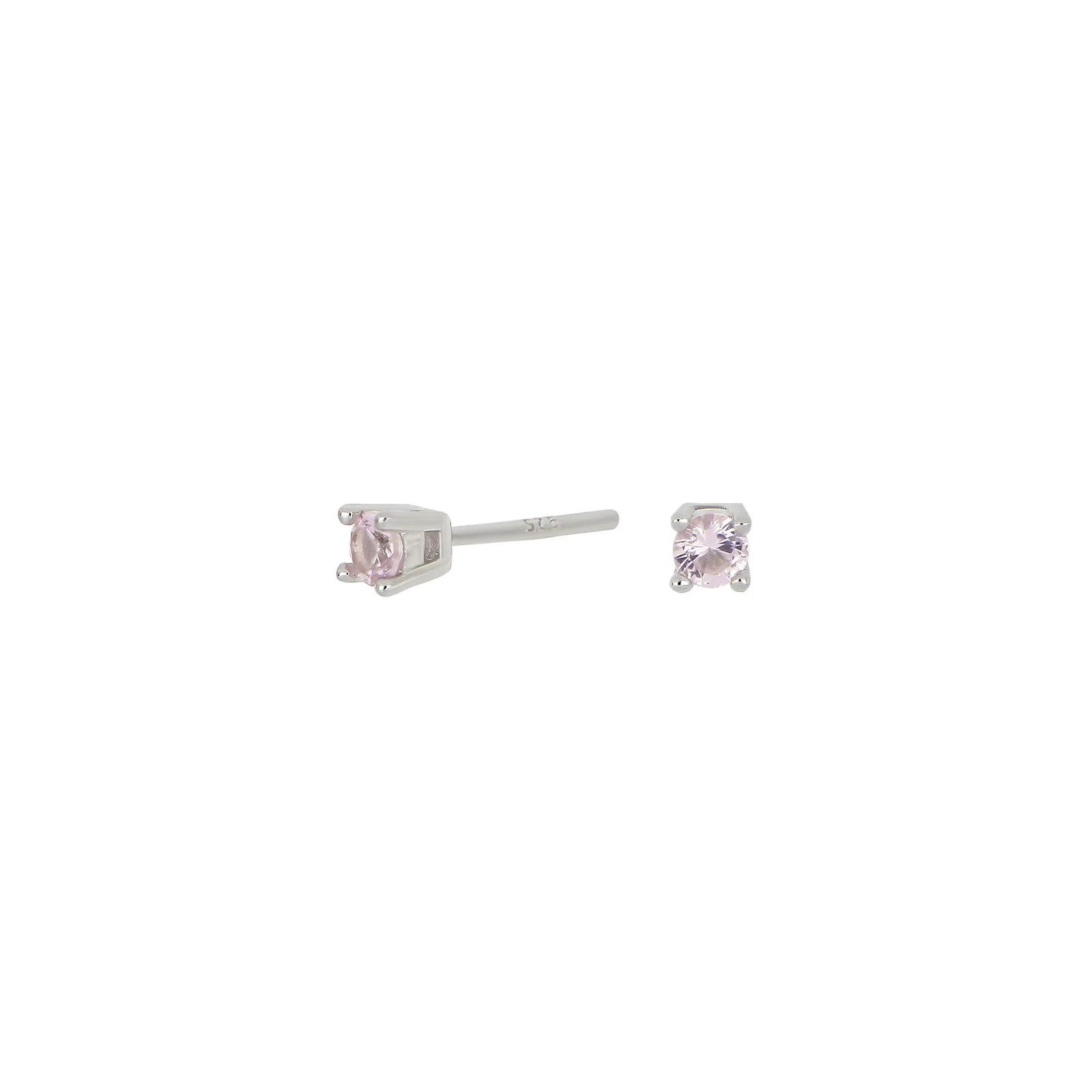 Sølv ørestikker lyserød 3mm HELENNOR - Image 3