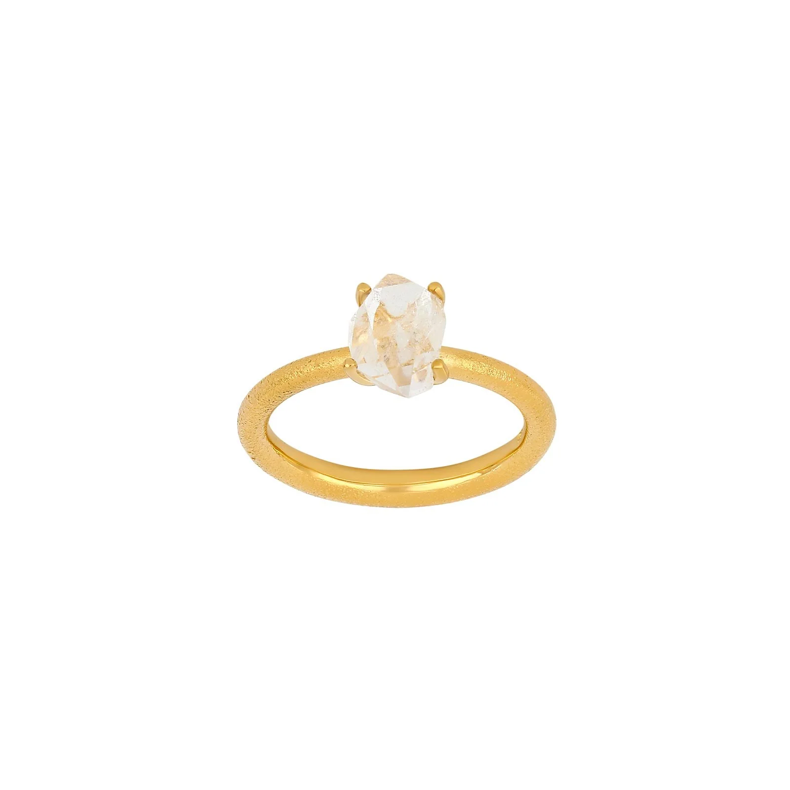Sølv oxyd/forg. ring m/Herkimer-diamant