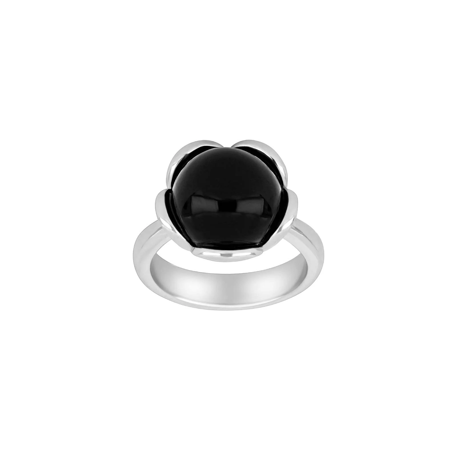 Sølv Rho. ring Flower stor m/onyx - Image 2