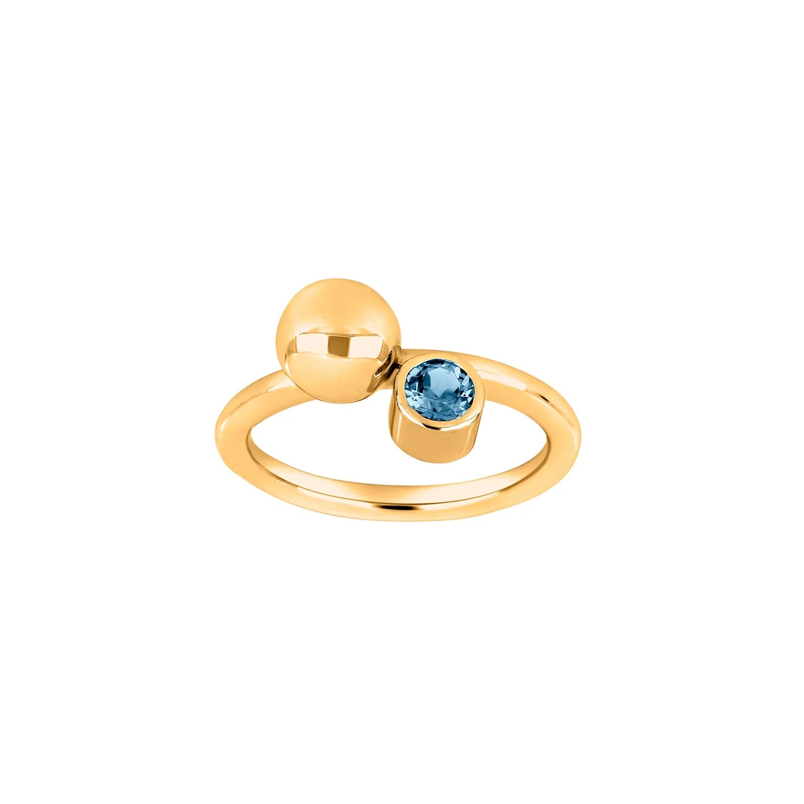 Sølv rhod. ring Color m/London topaz
