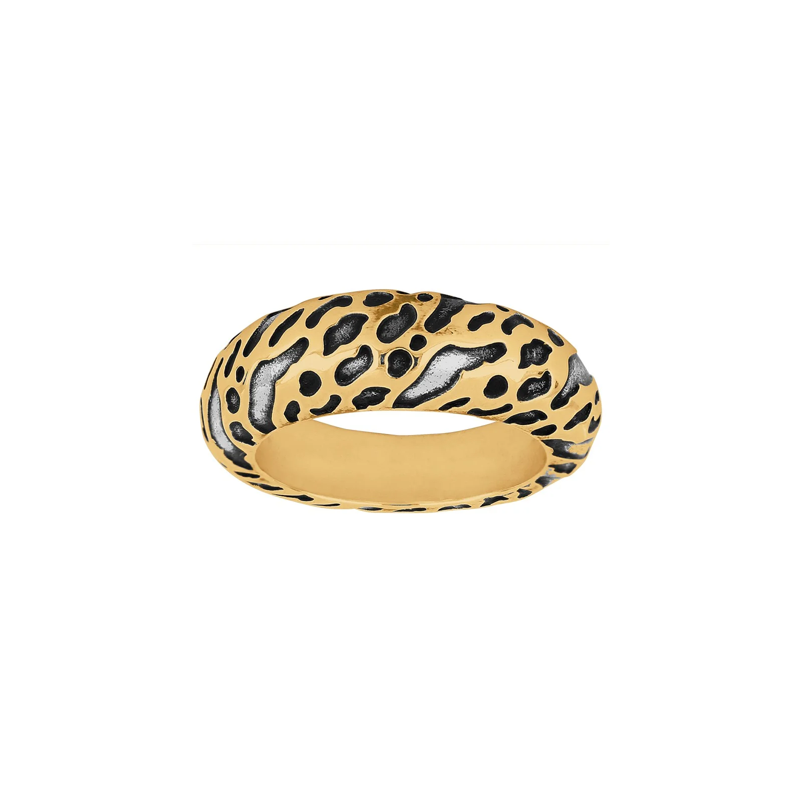 Sølv rhod. ring Leopard