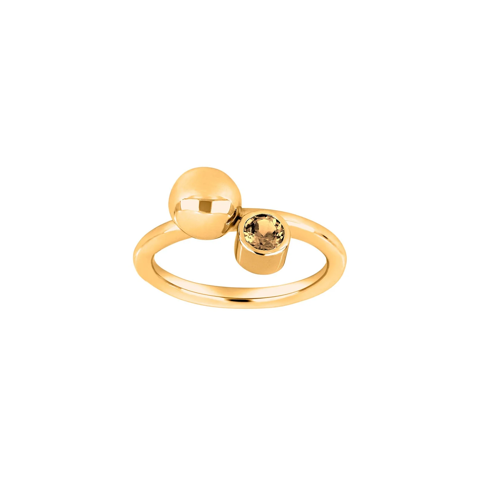 Sølv rhodineret ring Color m/citrin