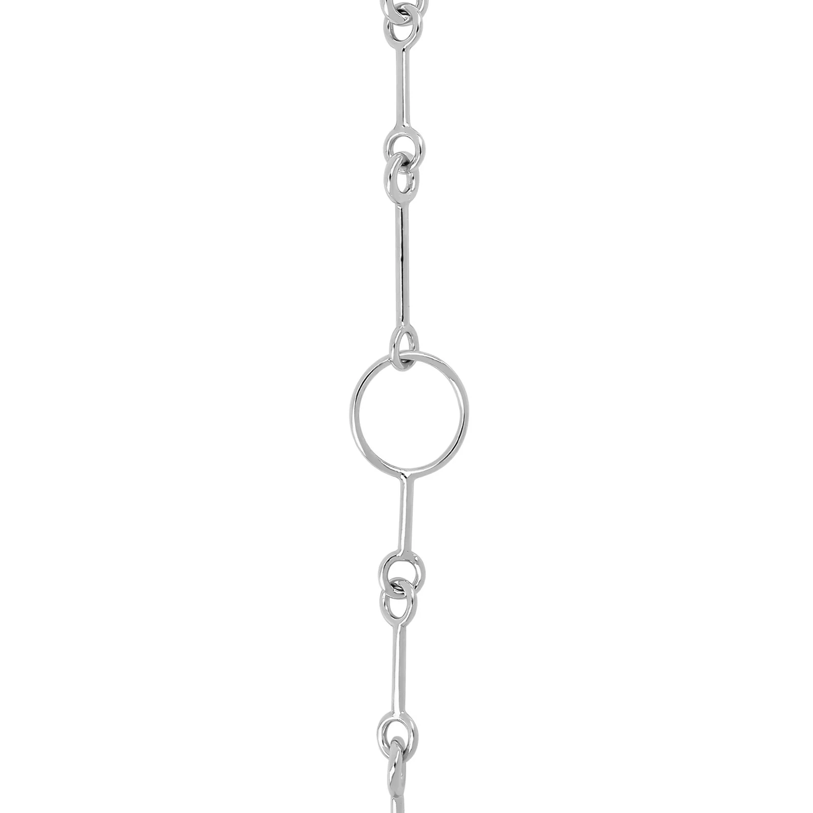 Sølv rhodineret system-kæde led delt 45cm