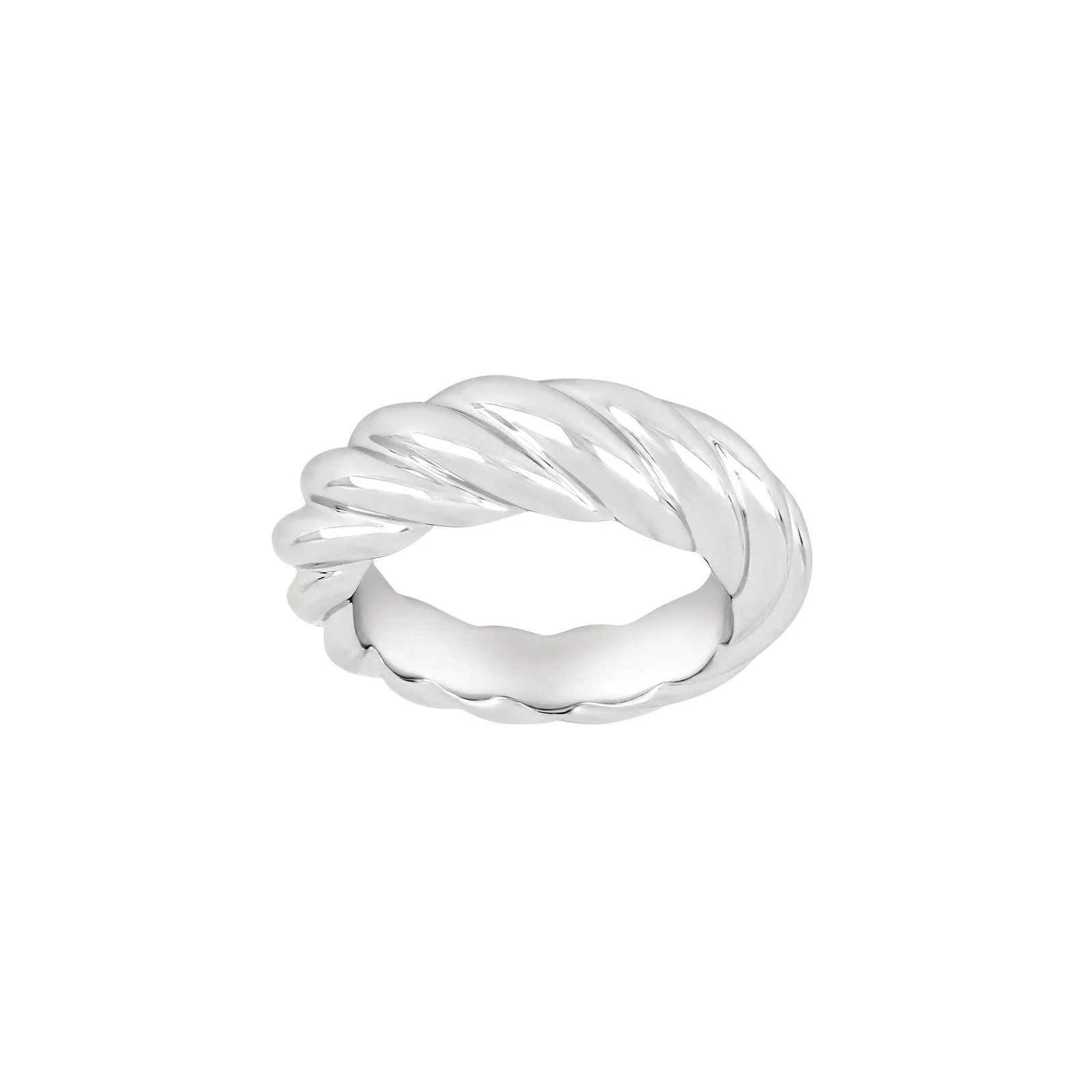 Sølv rhodineret Twistet ring blank