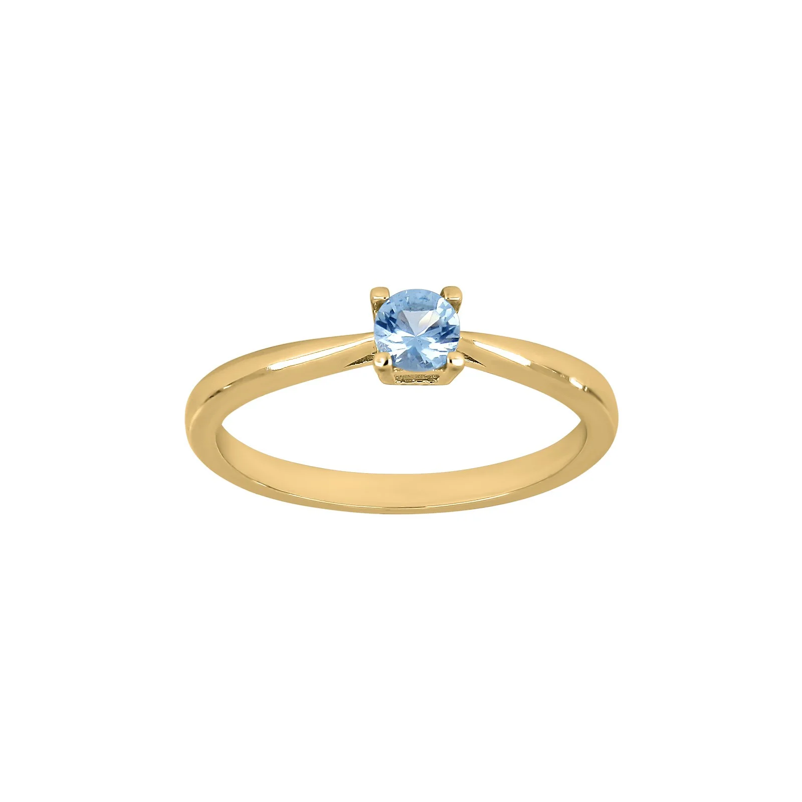 Sølv ring 4mm lyseblå HELENNOR