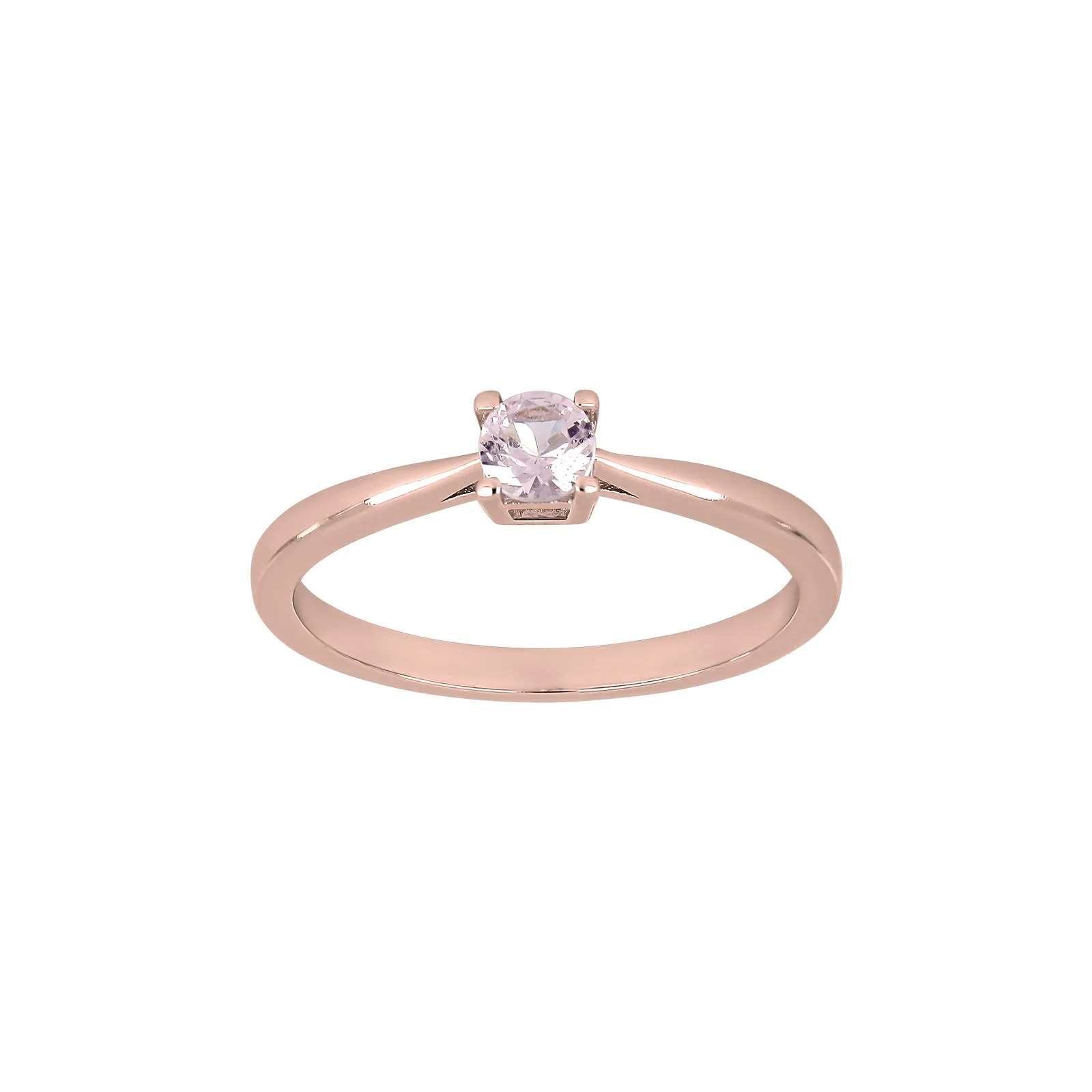 Sølv ring 4mm lyserød HELENNOR - Image 3