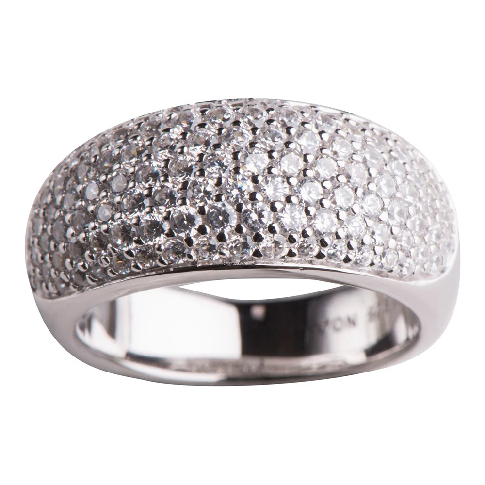 Sølv ring Rhd m/cz