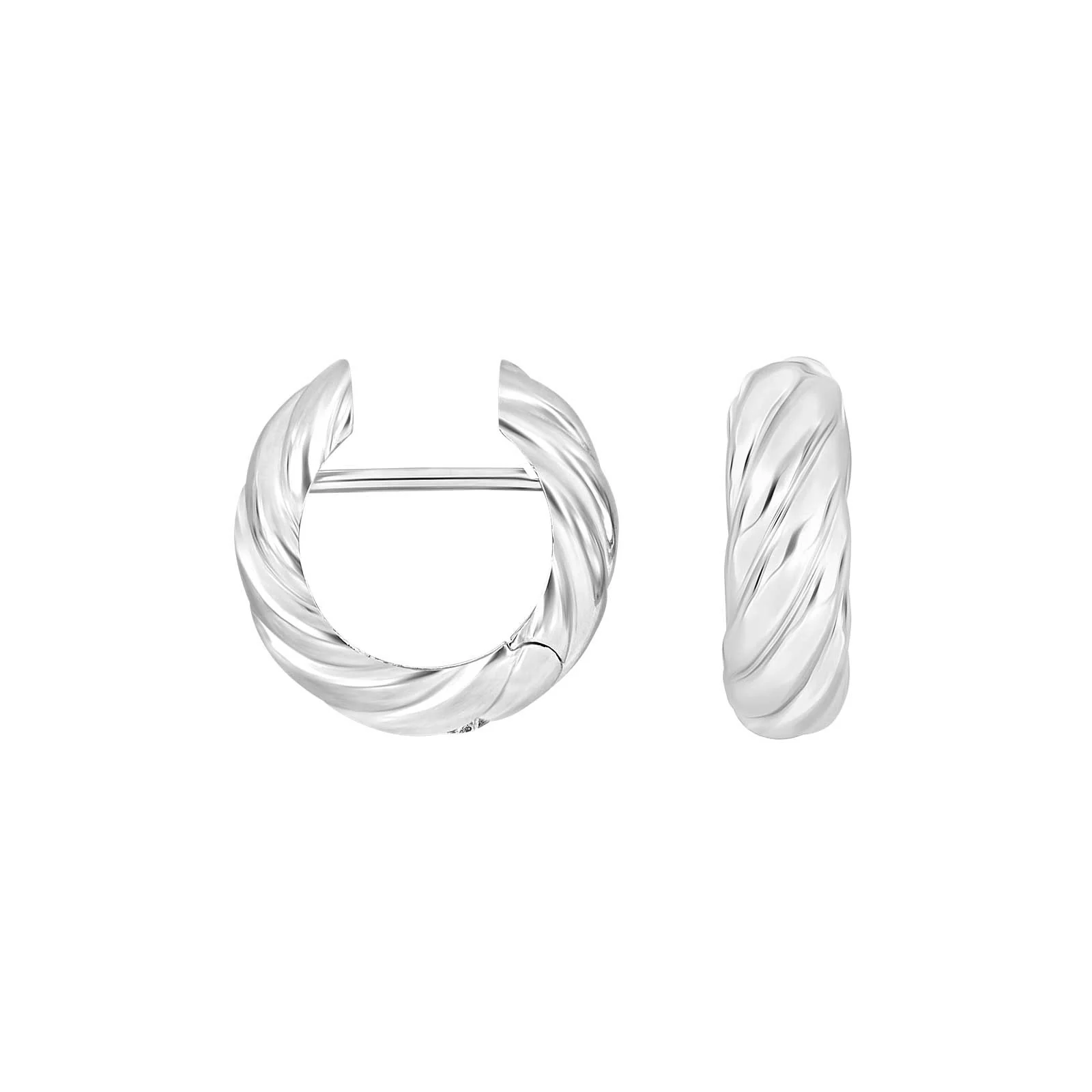 Sølv system-creoler Flora 17x6mm - Image 4