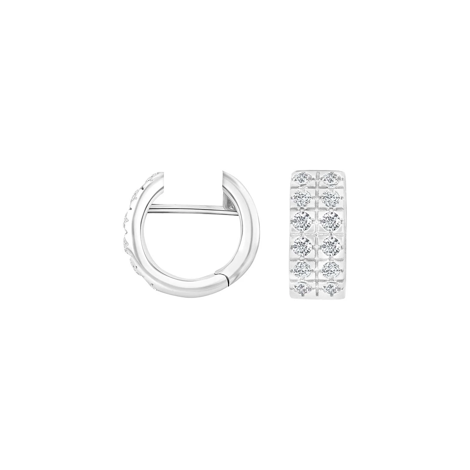 Sølv system-creoler m/cz Dita 13x5,5mm - Image 4
