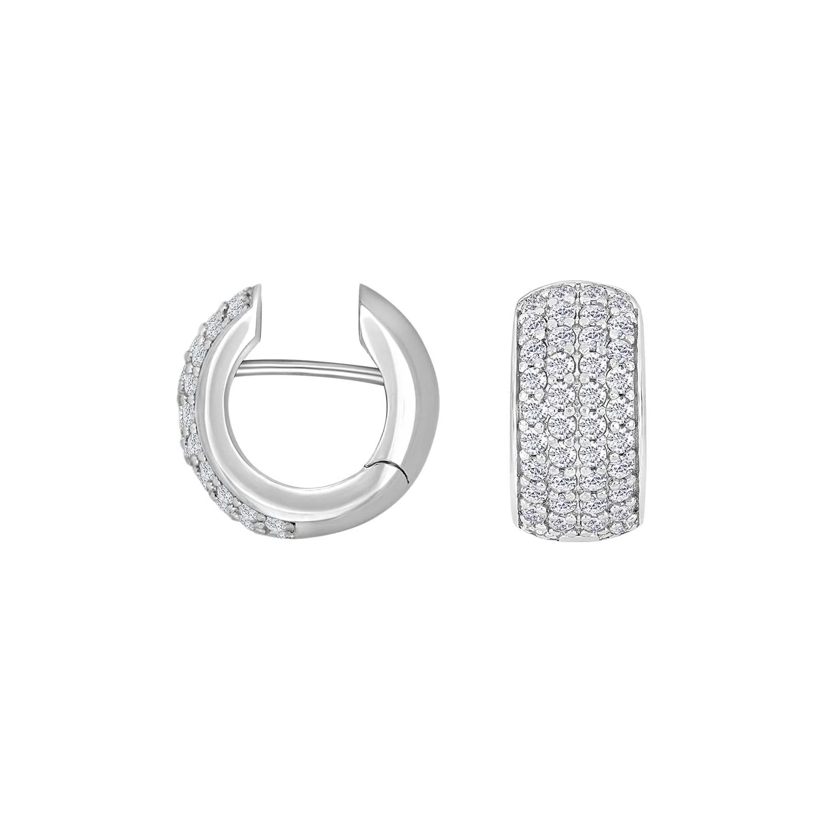 Sølv system-creoler m/cz Kate 15x8mm - Image 3