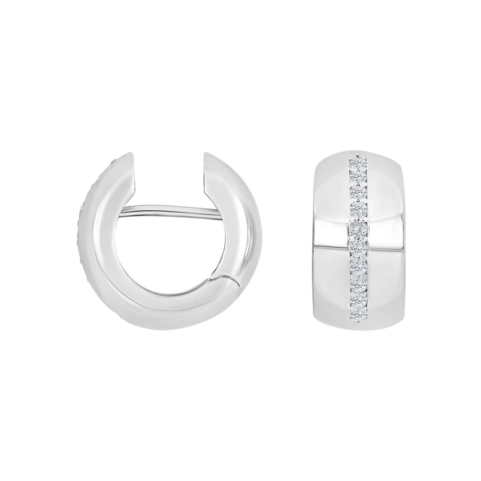 Sølv system-creoler m/cz Lola 16x8mm - Image 3
