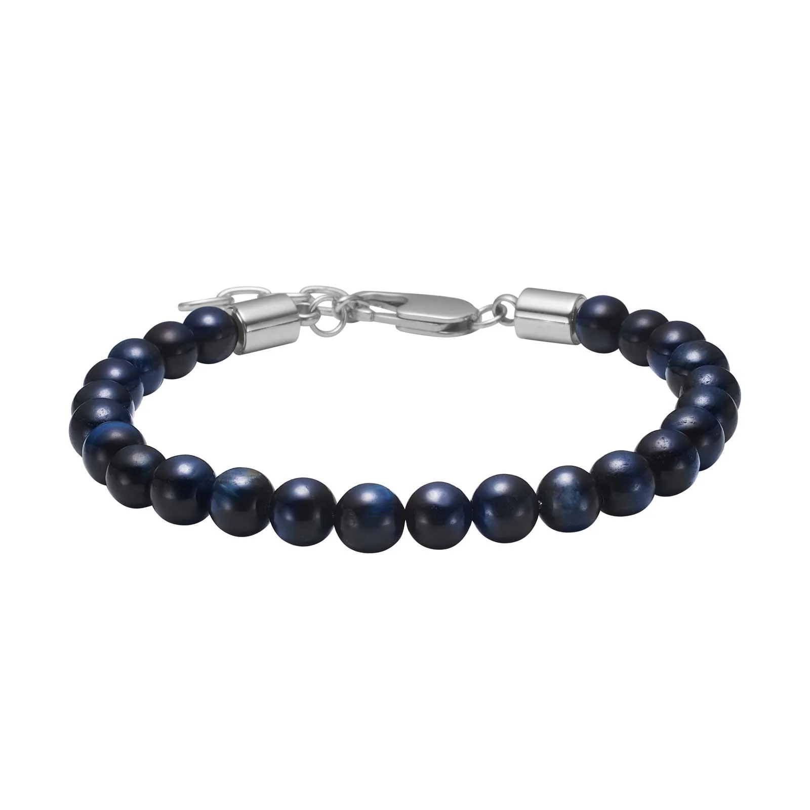 SON armbånd blå tigerøje 6mm, 19cm - 23cm