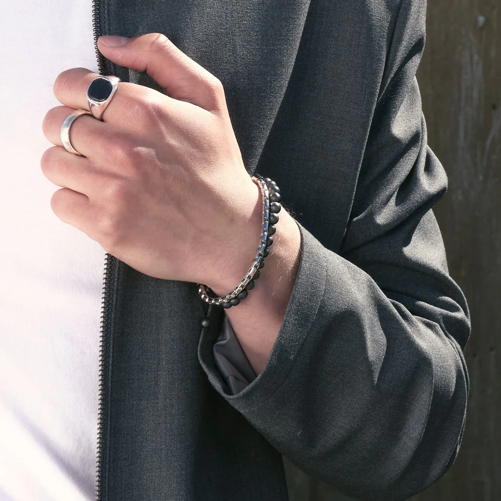 SON  armbånd black agate 8mm - Image 3