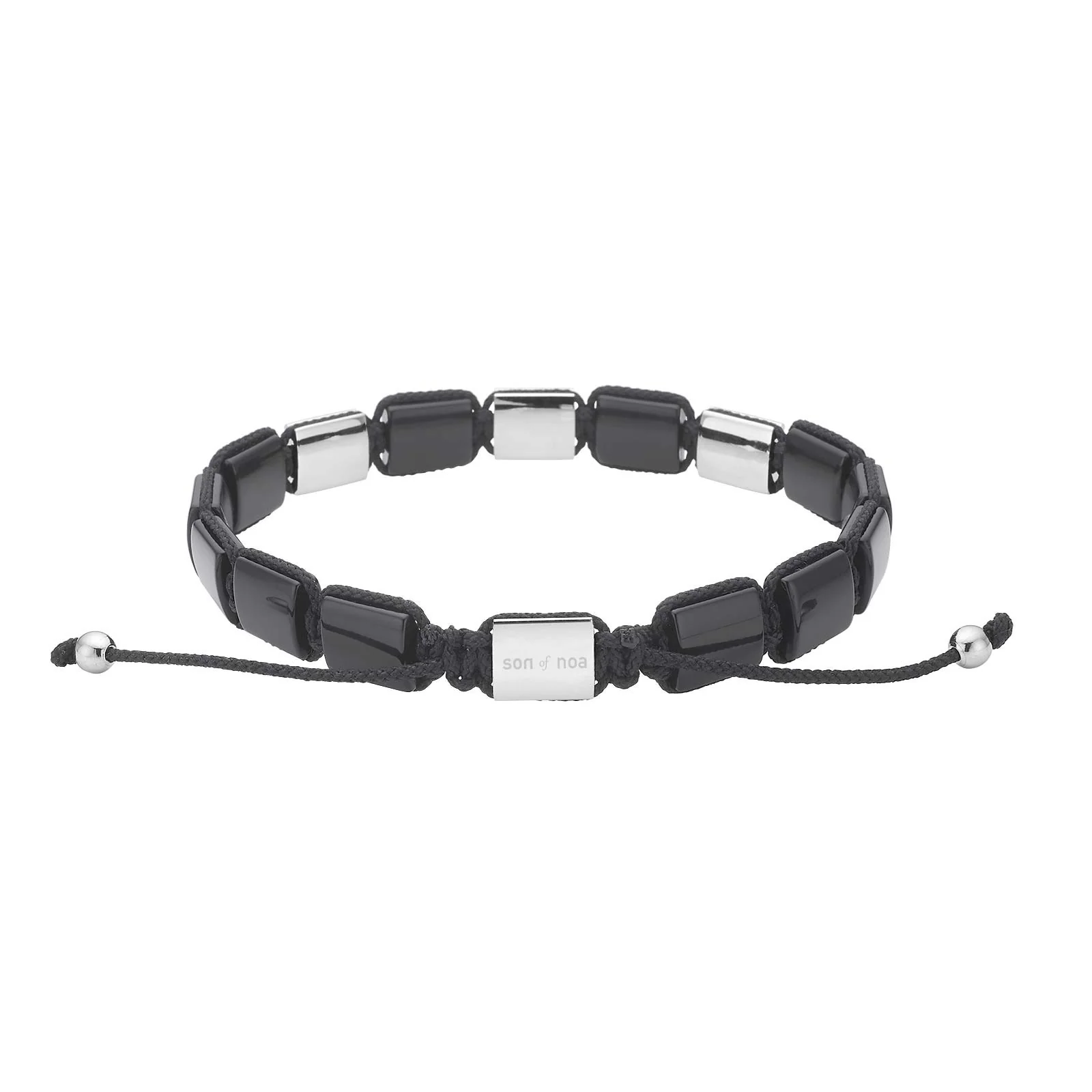 SON armbånd black agate / cz og stål - Image 2