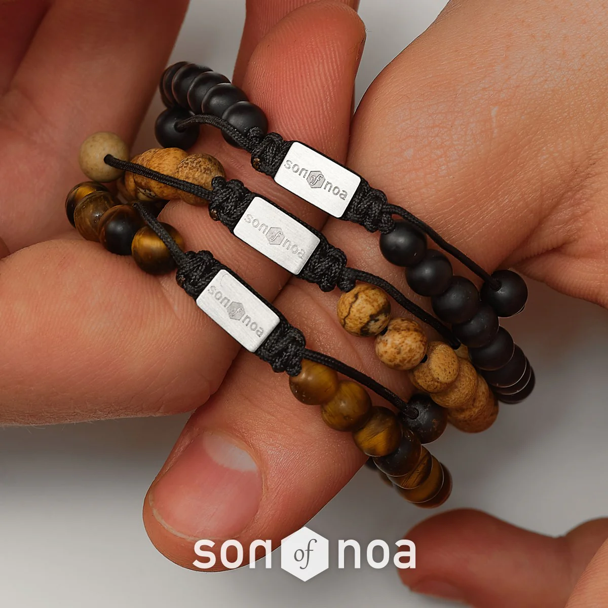 SON armbånd matt yellow tiger eye 19cm - 25cm - Image 3