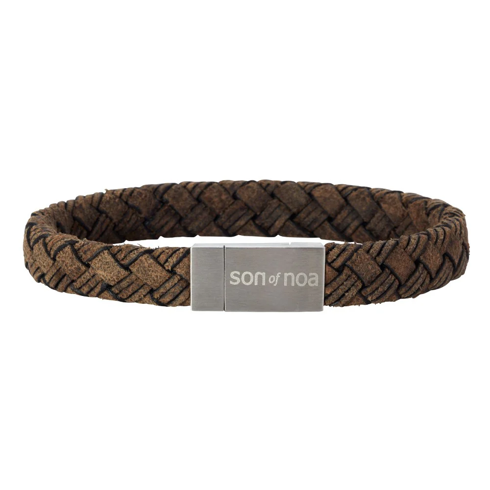 SON armbånd mørkebrun kalveskind 10mm