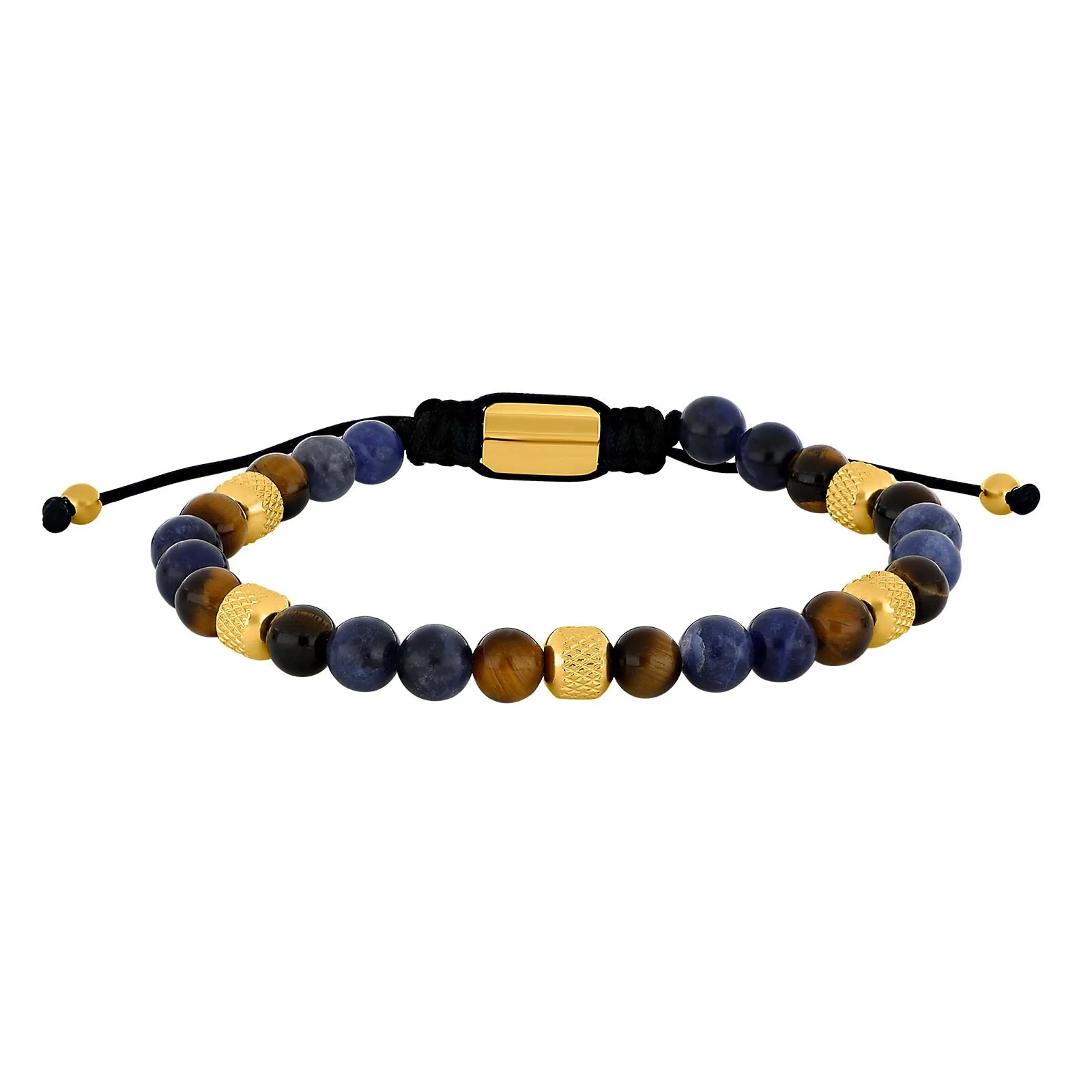 SON armbånd sodalite/yellow tiger eye og IP gold 6mm - Image 2