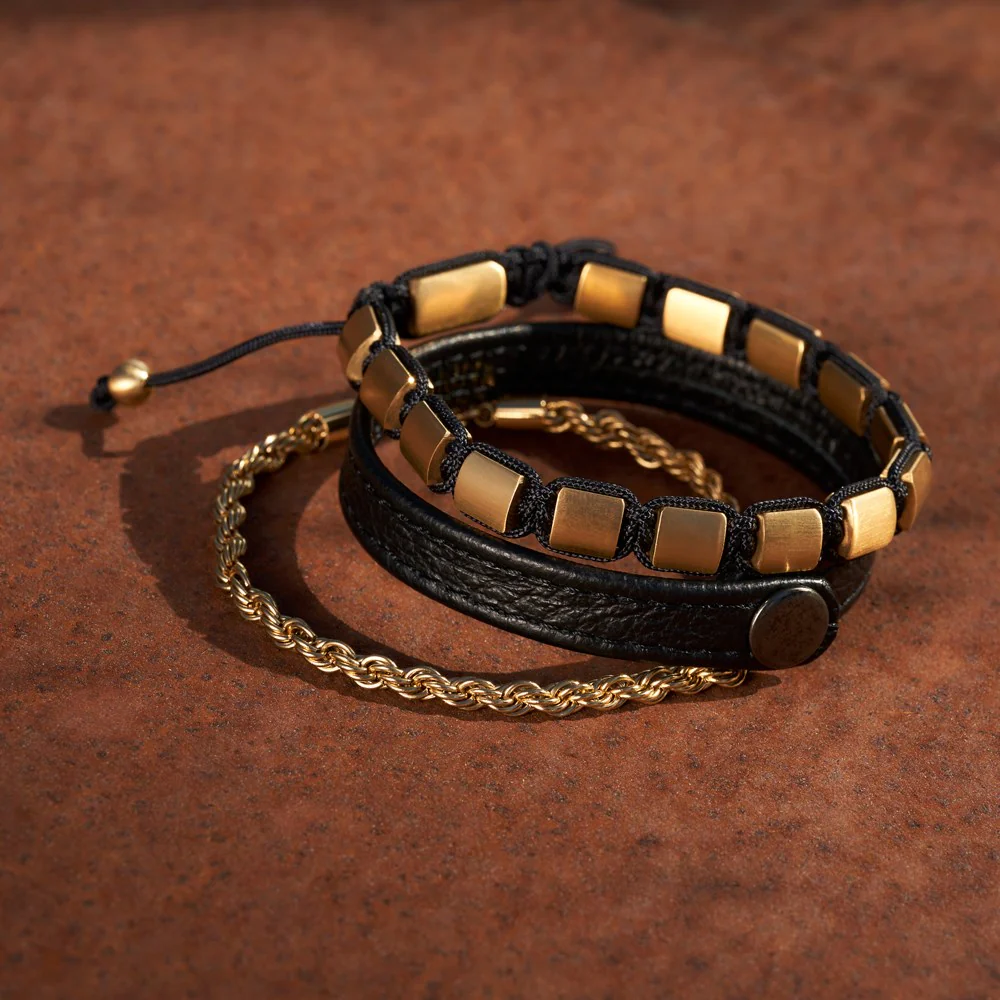 SON  armbånd stål IP gold - Image 3
