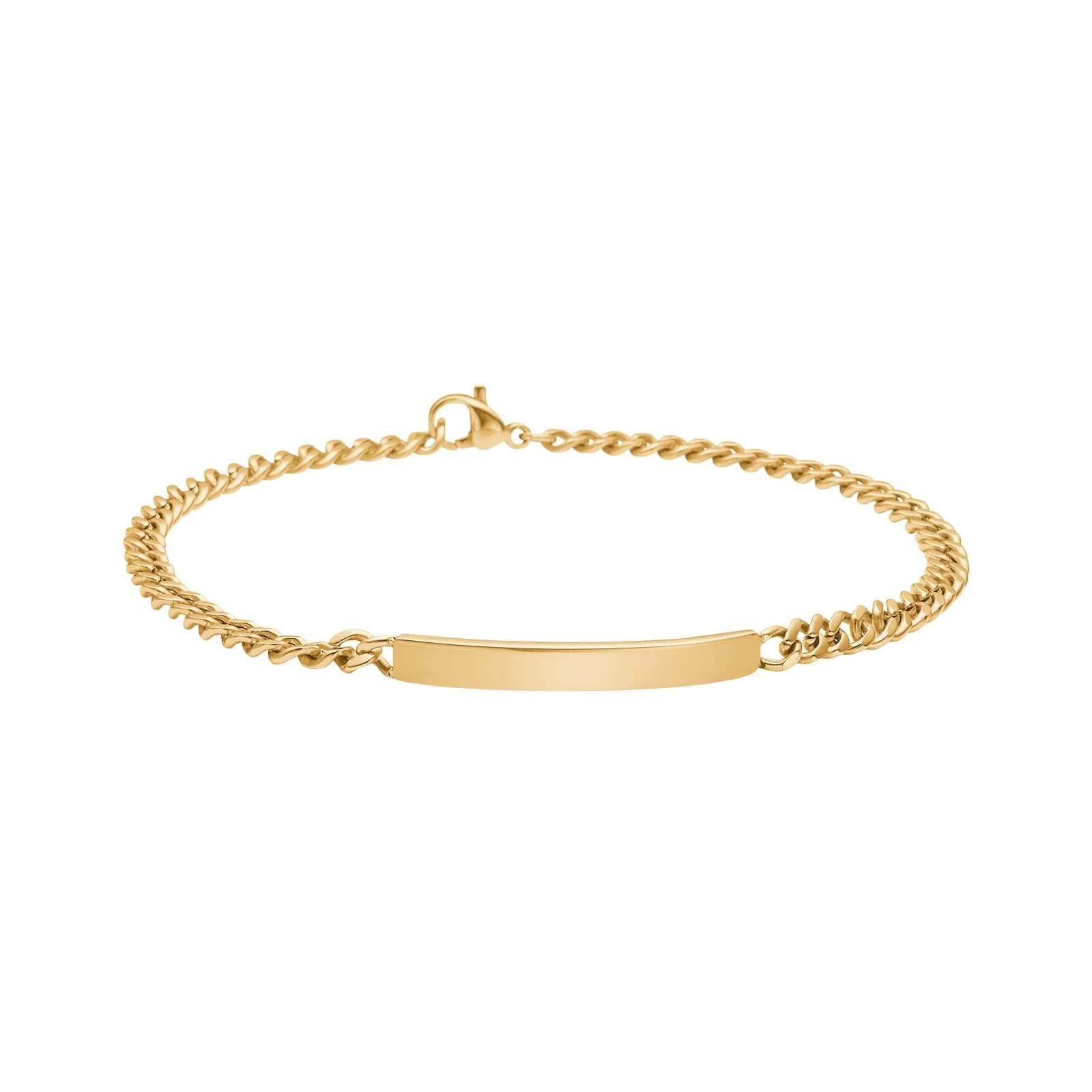 SON armbånd stål med plade IP gold