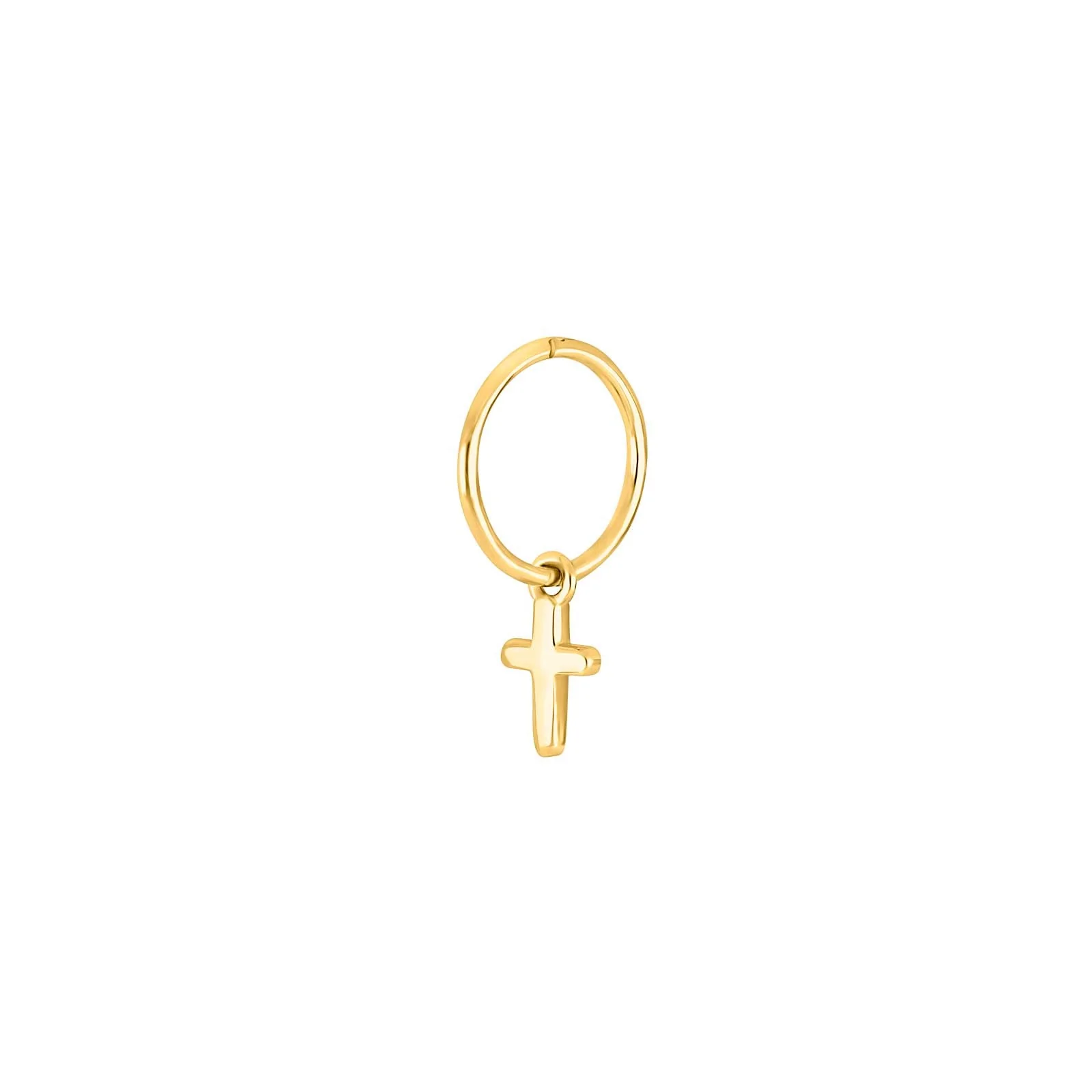 SON stål creol IP gold med kors 1 stk - Image 2
