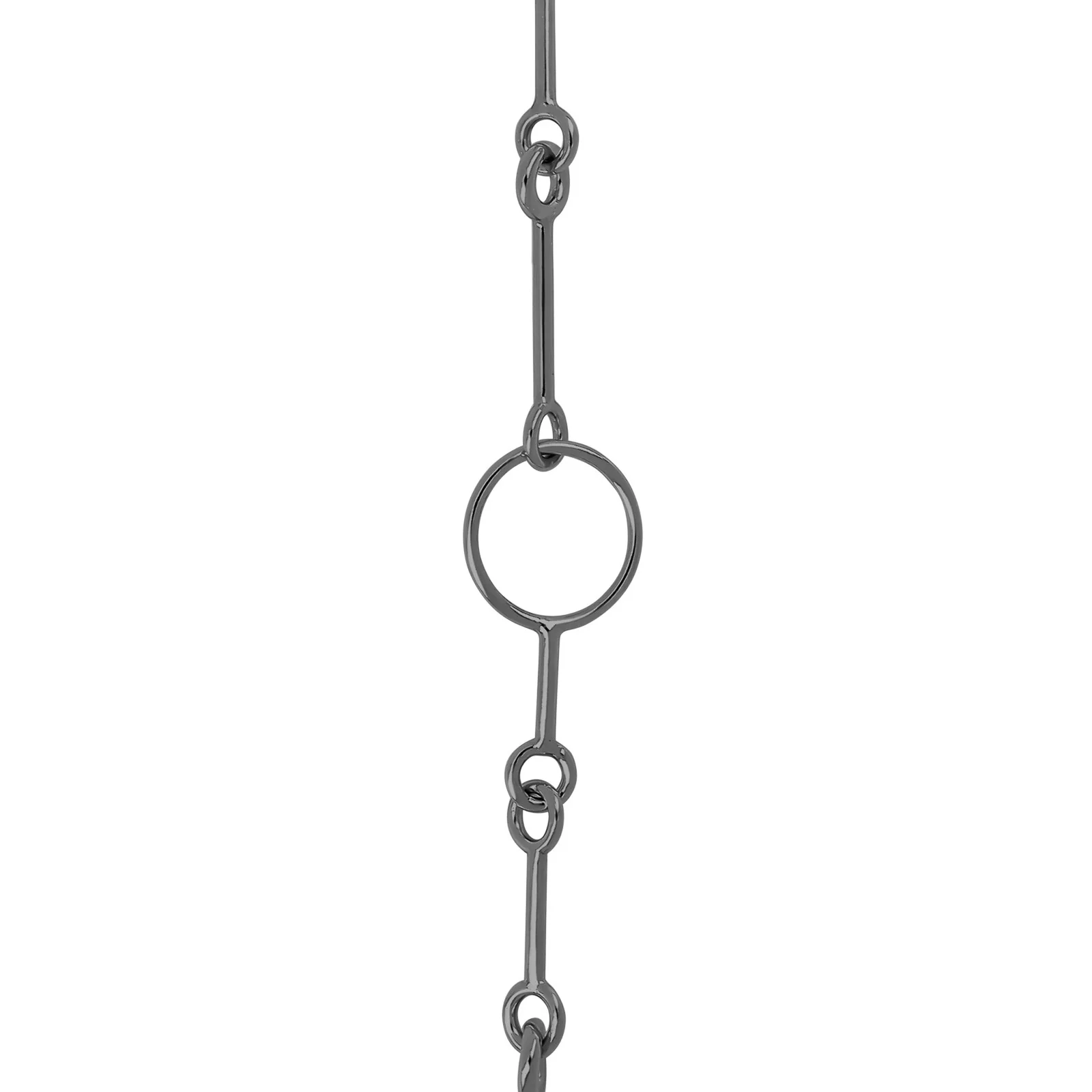 Sort rhodineret sølv system-kæde led delt 45cm