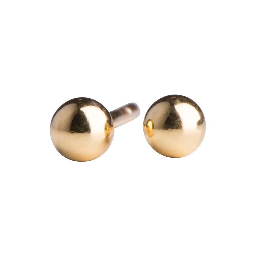 Titanium ørestikker 2 mm forgyldt kugle