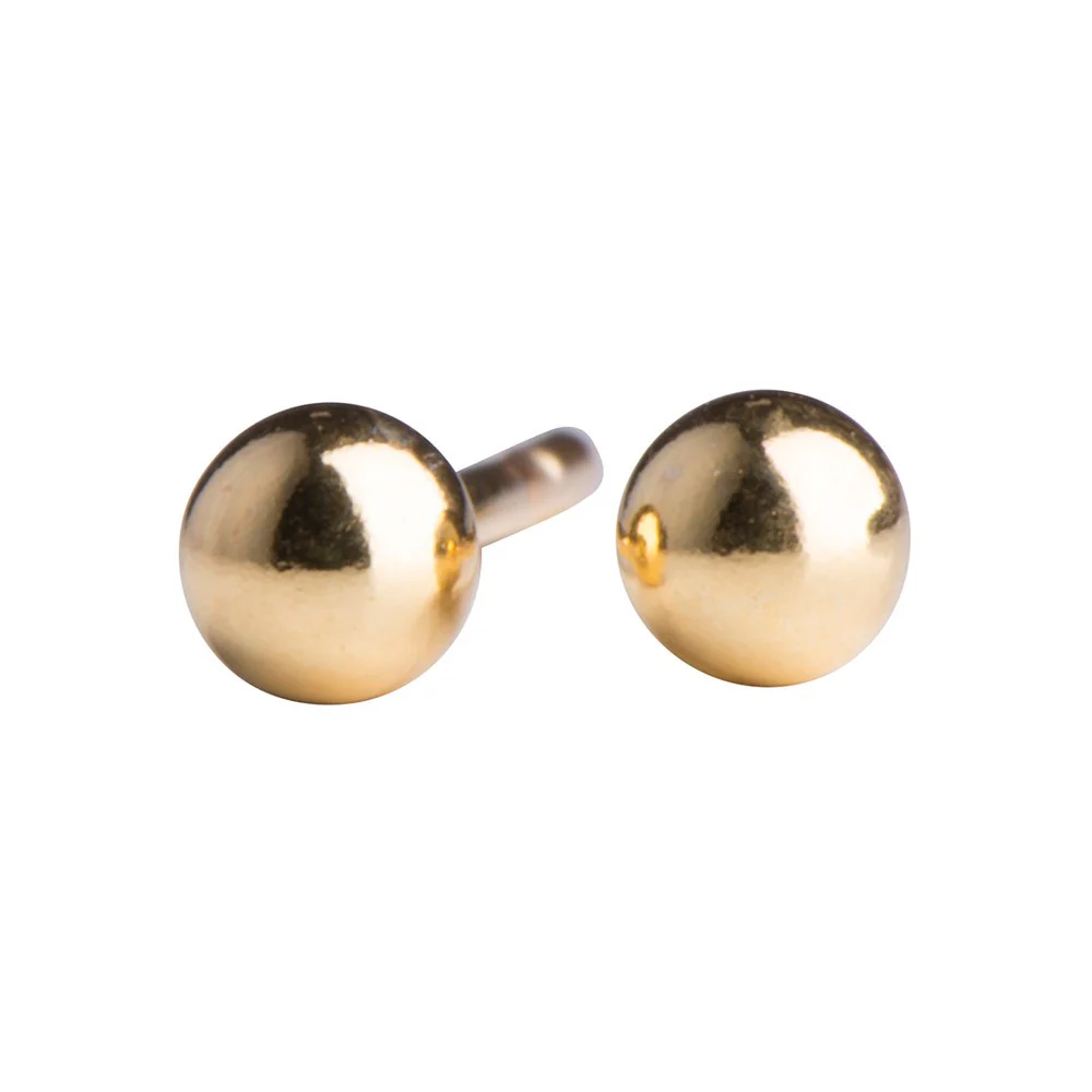 Titanium ørestikker 3 mm forgyldt kugle