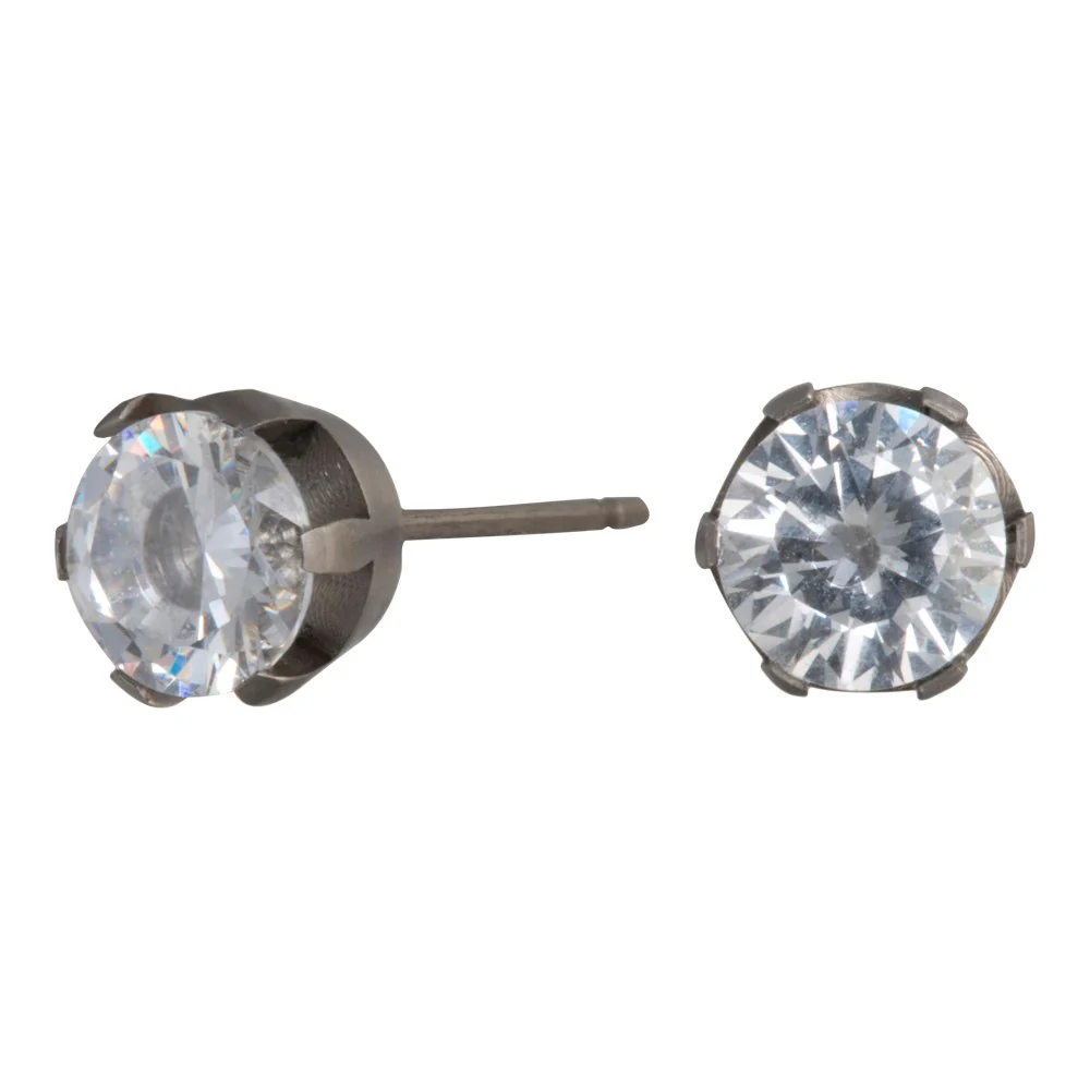 Titanium ørestikker 4,3x4,3mm zirkonia matt