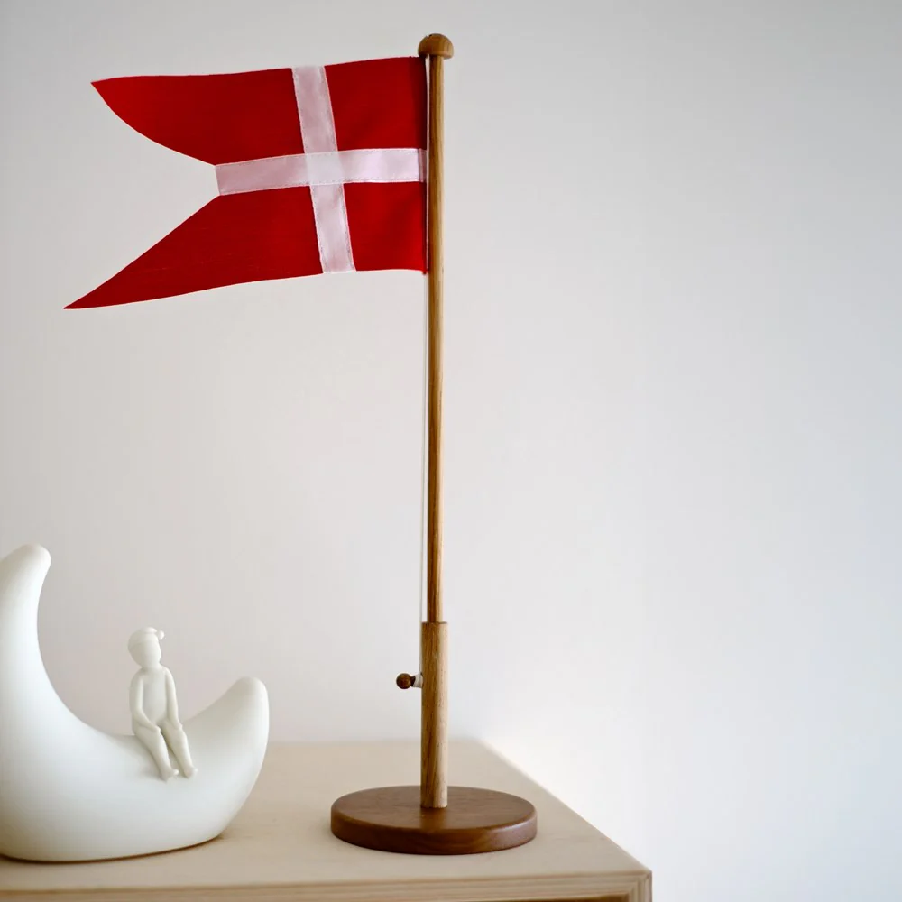 Træ, flagstang 39cm, Egetræ - Image 2