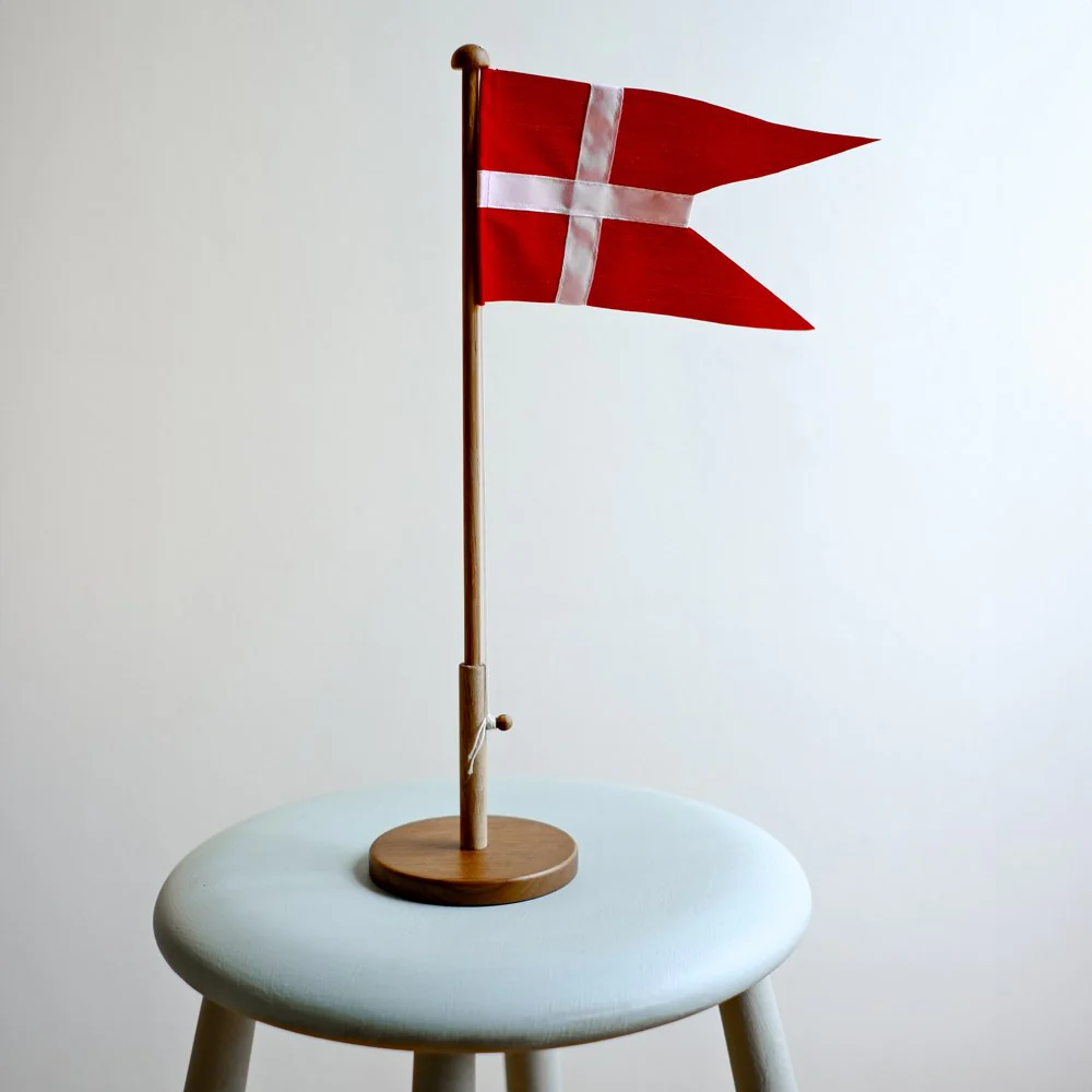 Træ, flagstang 39cm, Egetræ - Image 3