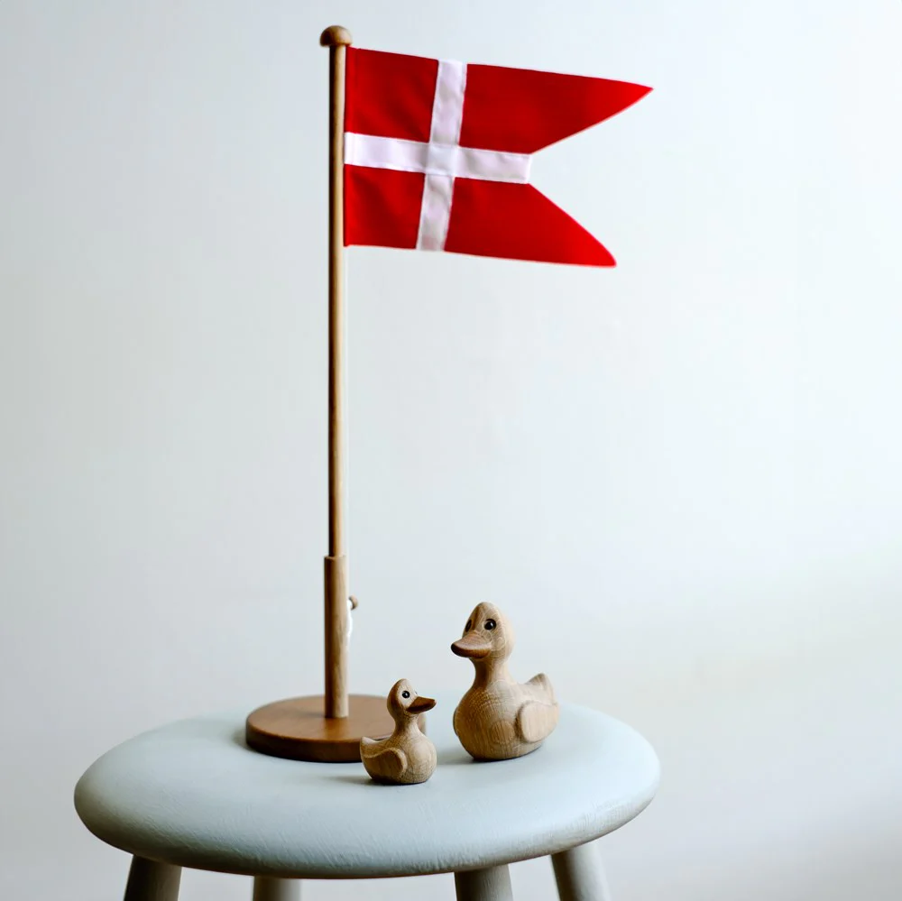 Træ, flagstang 39cm, Egetræ - Image 5